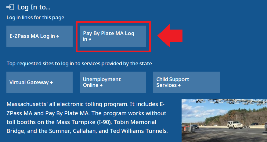 Pay By Plate MA Log in